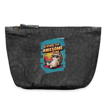 Live Chill Chat badass - Pochette zippée vintage 18 x 21 cm - noir vintage - Devant