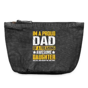 Stolzer Vater einer verdammt geilen Tochter T-Shirt - Vintage Reißverschluss-Täschchen (18 x 21 cm) - Vintage Schwarz - Vorne