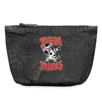 Tamponnage amical de zèbres avec des lunettes - Pochette zippée vintage 18 x 21 cm - noir vintage - Devant
