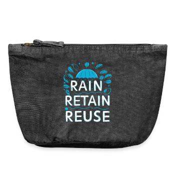 Rain Keep Reuse - Vintage Zip Pouch 18 x 21 cm - vintage black - Front