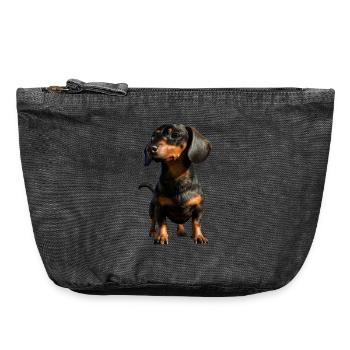 Dackel Dachshund Zwergdackel Dackelclub Teckel - Vintage Reißverschluss-Täschchen (18 x 21 cm) - Vintage Schwarz - Vorne