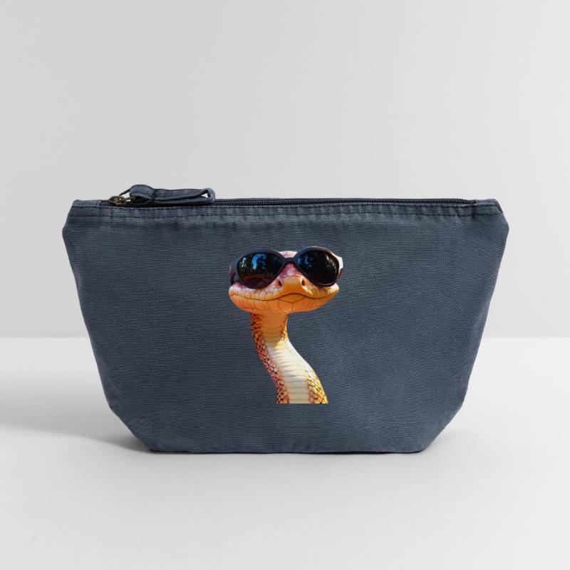 Snake Python Cobra Mamba Rattlesnake Snake Vintage Zip Pouch 18 x 21 cm