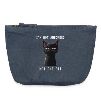 I'm Not Ameowsed Funny Cat Pixel Art - Vintage Zip Pouch 18 x 21 cm - vintage denim - Front