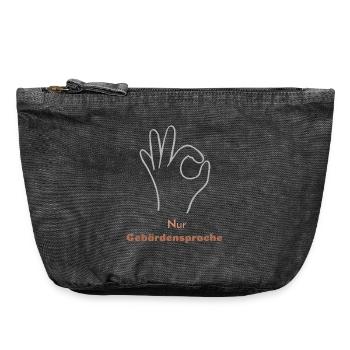 Sign language only - Vintage Zip Pouch 18 x 21 cm - vintage black - Front