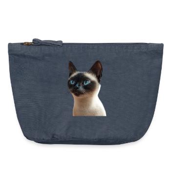 Siamkatze Siam Katze Siamese Cat Siamesen Katzen - Vintage Reißverschluss-Täschchen (18 x 21 cm) - Vintage Denim - Vorne