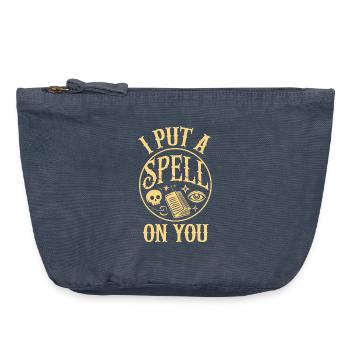 J’ai mis un sort sur toi Costume de sorcière drôle d’Halloween - Pochette zippée vintage 18 x 21 cm - vintage bleu jeans - Devant