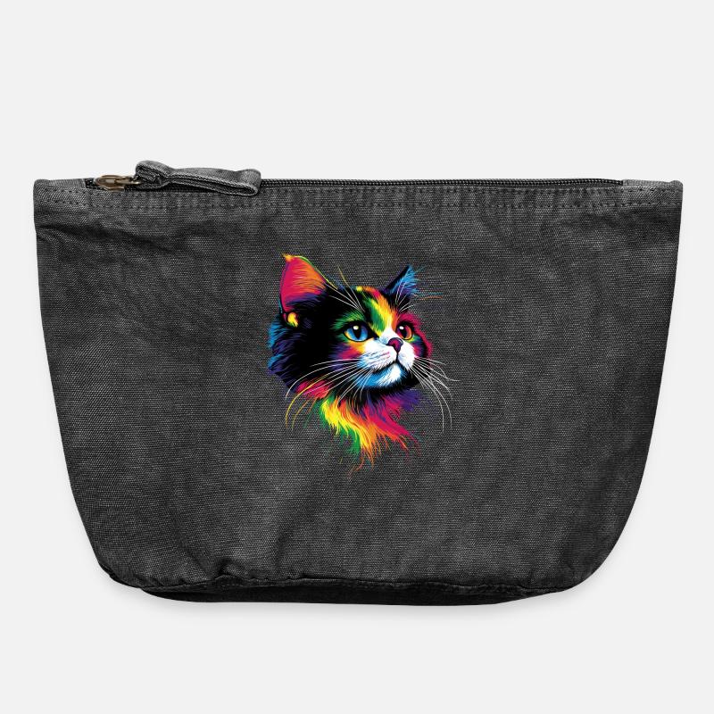 Chat Ragdoll Chat Ragdoll Chat Mignon Chats Ragdoll - Pochette zippée vintage 18 x 21 cm - noir vintage
