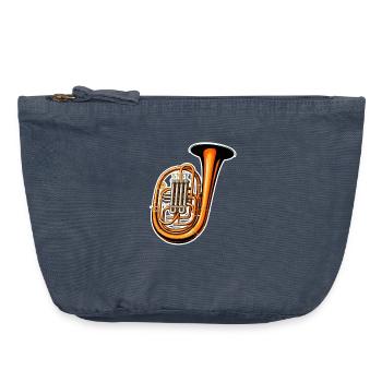 Tuba Grafik - Vintage Reißverschluss-Täschchen (18 x 21 cm) - Vintage Denim - Vorne