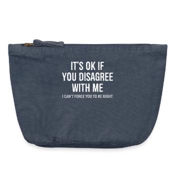 C’est OK si vous n’êtes pas d’accord avec moi drôle de chemise - Pochette zippée vintage 18 x 21 cm - vintage bleu jeans - Devant