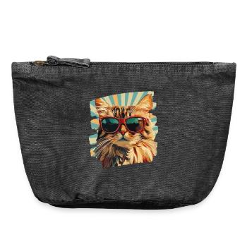 Maine Coon - Vintage Reißverschluss-Täschchen (18 x 21 cm) - Vintage Schwarz - Vorne