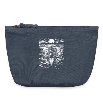 Rowing Sketch - Vintage Zip Pouch 18 x 21 cm - vintage denim - Front