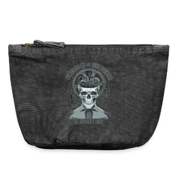 Overworked & Exhausted - Corporate Curse Skull Art - Vintage Zip Pouch 18 x 21 cm - vintage black - Front