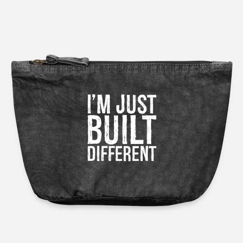 Je suis juste construit différemment - Pochette zippée vintage 18 x 21 cm - noir vintage