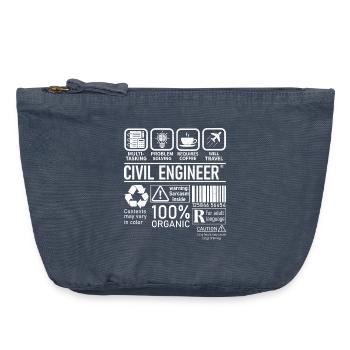 Ingénieur civil multitâche résolution de problèmes - Pochette zippée vintage 18 x 21 cm - vintage bleu jeans - Devant