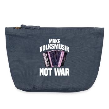 Akkordeon - Make Volksmusik not War - Vintage Reißverschluss-Täschchen (18 x 21 cm) - Vintage Denim - Vorne