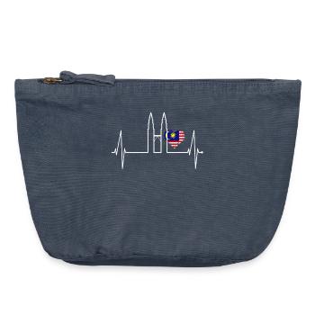Kuala Lumpur Skyline Herzschlag Malaysia Love KLCC - Vintage Reißverschluss-Täschchen (18 x 21 cm) - Vintage Denim - Vorne