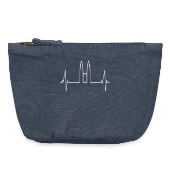 Kuala Lumpur Skyline Herzschlag Malaysia Love KLCC - Vintage Reißverschluss-Täschchen (18 x 21 cm) - Vintage Denim - Vorne