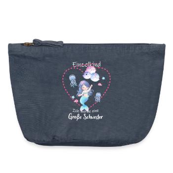 Announcing offspring I'm going to be a big sister in 2027 - Vintage Zip Pouch 18 x 21 cm - vintage denim - Front