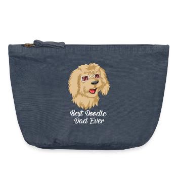 Golden Doodle Papa Hund mit Sonnenbrille - Vintage Reißverschluss-Täschchen (18 x 21 cm) - Vintage Denim - Vorne