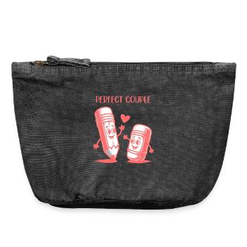 Perfect Couple Pencil And Eraser Drawing - Vintage Zip Pouch 18 x 21 cm - vintage black - Front