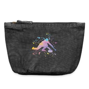 Curler Winter Sports Curling - Vintage Zip Pouch 18 x 21 cm - vintage black - Front