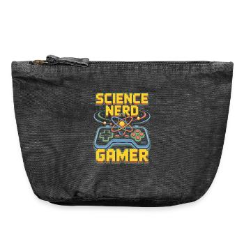 Science Nerd Gamer Atom Controller Wissenschaft - Vintage Reißverschluss-Täschchen (18 x 21 cm) - Vintage Schwarz - Vorne