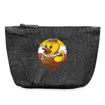Süßer Entenküken auf Kokosnuss - Pochette zippée vintage 18 x 21 cm - noir vintage - Devant
