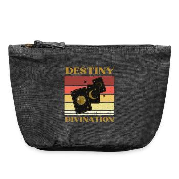 DESTIN ET TAROT DIVINATION - Pochette zippée vintage 18 x 21 cm - noir vintage - Devant