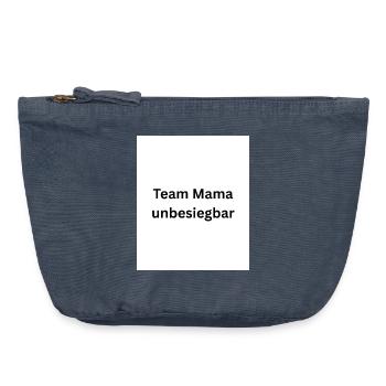 Team Mama Unbesiegbar - Vintage Reißverschluss-Täschchen (18 x 21 cm) - Vintage Denim - Vorne