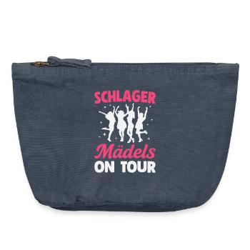 Schlager Mädels on Tour Schlagerparty Mädelsabend - Vintage Reißverschluss-Täschchen (18 x 21 cm) - Vintage Denim - Vorne