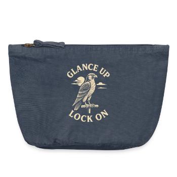 Falcon Glance Up Lock On Falconry Enthusiast - Vintage Zip Pouch 18 x 21 cm - vintage denim - Front