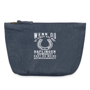 Haflinger Pony Reiten Pferde-Rasse Spruch Tier - Vintage Reißverschluss-Täschchen (18 x 21 cm) - Vintage Denim - Vorne