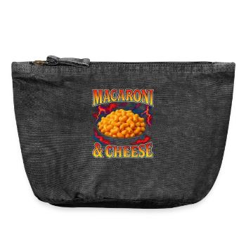 Makkaroni und Käse Lieblingsessen Seltsam 90er - Vintage Reißverschluss-Täschchen (18 x 21 cm) - Vintage Schwarz - Vorne
