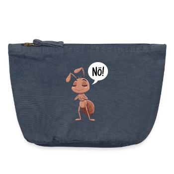 Nö! Lustige Ameise Illustration - Vintage Reißverschluss-Täschchen (18 x 21 cm) - Vintage Denim - Vorne