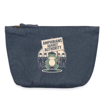 Amphibians Against Authority Portland - Vintage Zip Pouch 18 x 21 cm - vintage denim - Front