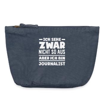 Drôle je vois journaliste d’investigation - Pochette zippée vintage 18 x 21 cm - vintage bleu jeans - Devant