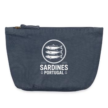 Sardines Portugal Nautical Circle - Vintage Zip Pouch 18 x 21 cm - vintage denim - Front