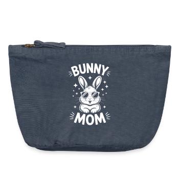 Bunny Saying Mom Rabbit Funny Bunnies Gift - Vintage Zip Pouch 18 x 21 cm - vintage denim - Front