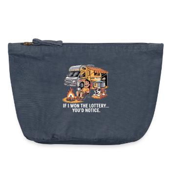 C’est drôle si je gagnais à la loterie, vous remarqueriez un yacht - Pochette zippée vintage 18 x 21 cm - vintage bleu jeans - Devant