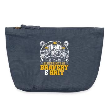 Military Mechanic Bravery & Grit - Vintage Zip Pouch 18 x 21 cm - vintage denim - Front