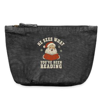 He Sees What You’ve Been Reading Shirt - Vintage Reißverschluss-Täschchen (18 x 21 cm) - Vintage Schwarz - Vorne