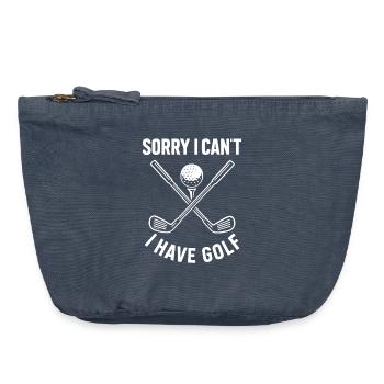 Sorry I Can't I Have Golf Funny Golf Quote - Vintage Zip Pouch 18 x 21 cm - vintage denim - Front