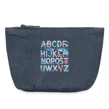 ABC Underwater World Alphabet Learning Fun for - Vintage Zip Pouch 18 x 21 cm - vintage denim - Front