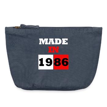 1986 Retro Anniversary Block - Vintage Zip Pouch 18 x 21 cm - vintage denim - Front