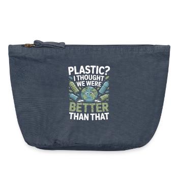  Plastic? I Thought We Were Better Than That - - Vintage Reißverschluss-Täschchen (18 x 21 cm) - Vintage Denim - Vorne