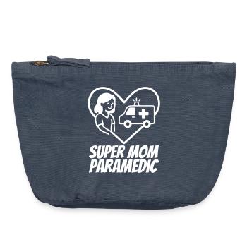 Super Maman Paramedic Ambulance Conception du Cœur - Pochette zippée vintage 18 x 21 cm - vintage bleu jeans - Devant