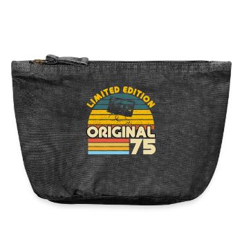 75 Jahre Vintage Original-Retro-Jubiläumsgeschenk - Vintage Reißverschluss-Täschchen (18 x 21 cm) - Vintage Schwarz - Vorne