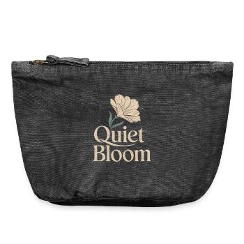 Floraison Silencieuse – Floraison Délicate - Pochette zippée vintage 18 x 21 cm - noir vintage - Devant