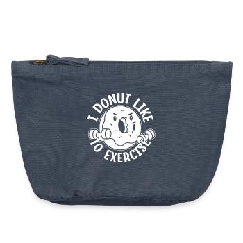 Les accros à la salle de sport : j’aime pas l’exercice, la calisténie - Pochette zippée vintage 18 x 21 cm - vintage bleu jeans - Devant