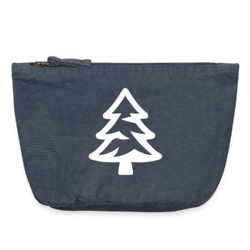 Sapin des forêts symbole de conifères - Pochette zippée vintage 18 x 21 cm - vintage bleu jeans - Devant